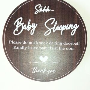 Brown Baby Sleeping Door Sign